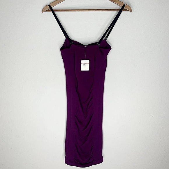 Free People Swiss Dot Seamless Slip in Aubergine - Picture 7 of 9